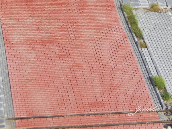 -Juweela, Flexyway Betonsteinpflaster Straße rot, Spur H0, 28412 - 28413, 1:87, Made in Germany
